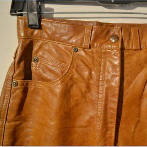 Alan Michael Sienna Waxed Leather 5-Pocket Jeans